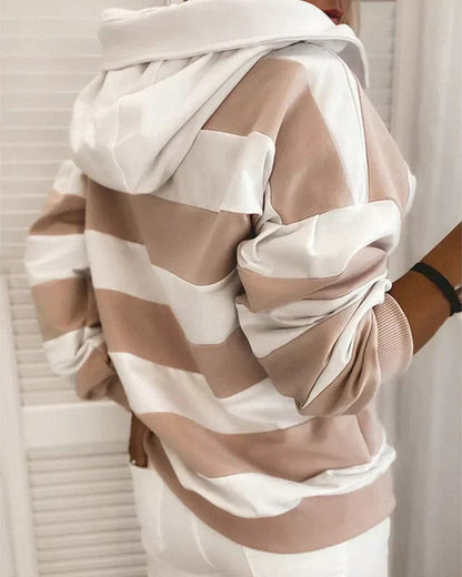 Damen Hoodie Weich Strickdetails Bequem