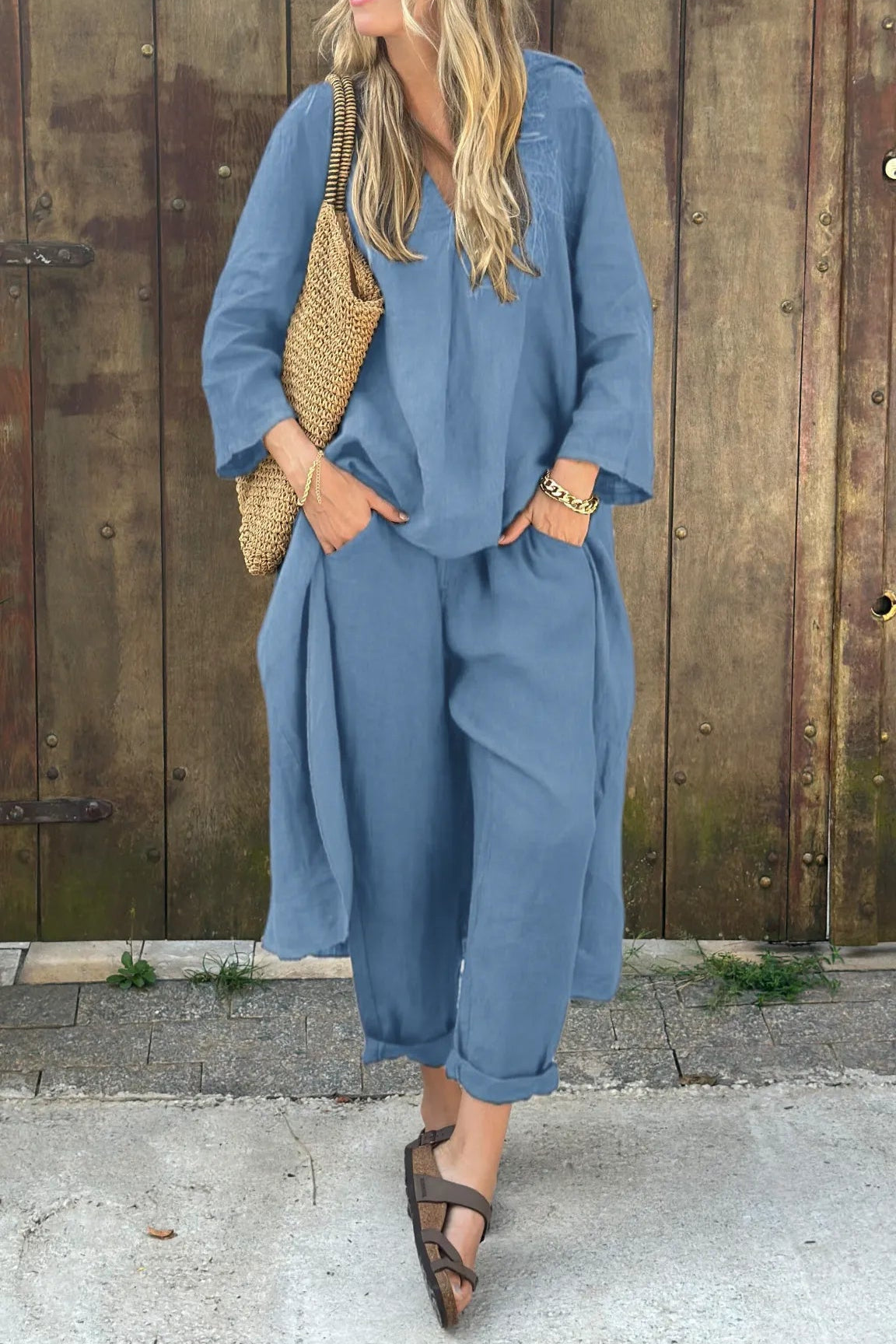 Damen 2-teiliger Strickanzug Bequem
