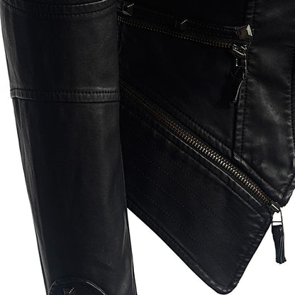 Damen Lederjacke Slim Fit