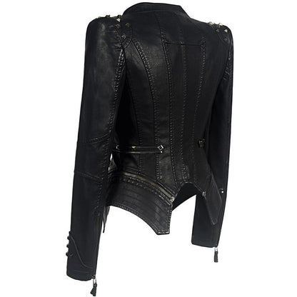 Damen Lederjacke Slim Fit