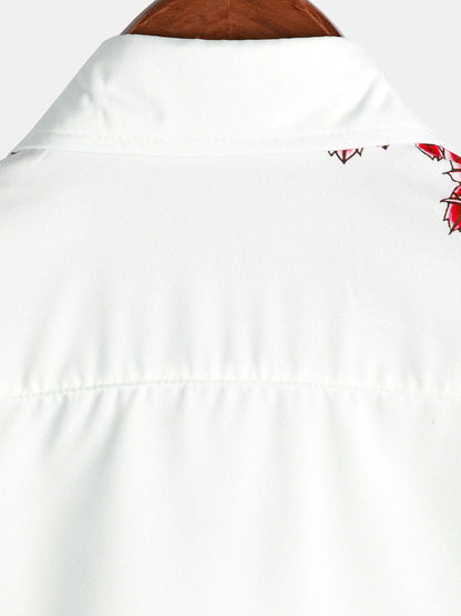 Männer Kurzarm Hemd Floral Sommerhemd