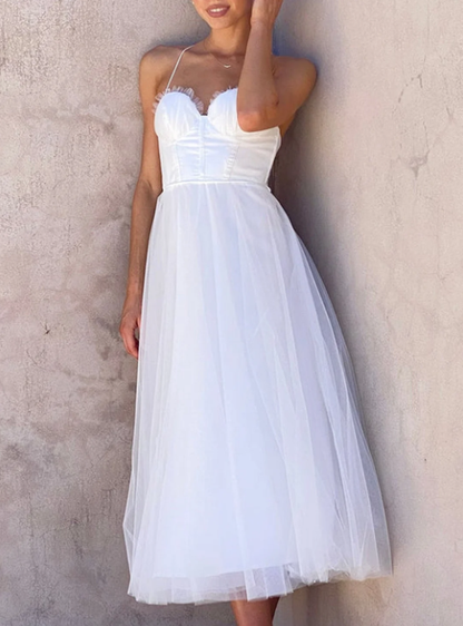 Damen Sommerkleid Midi Leicht Modern