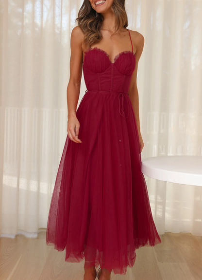 Damen Leichtes Sommerkleid Midi