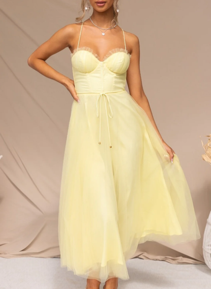 Damen Sommerkleid Midi Leicht Modern