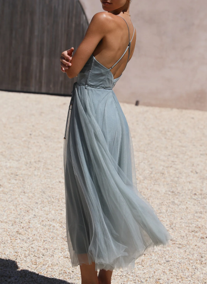 Damen Sommerkleid Midi Leicht Modern