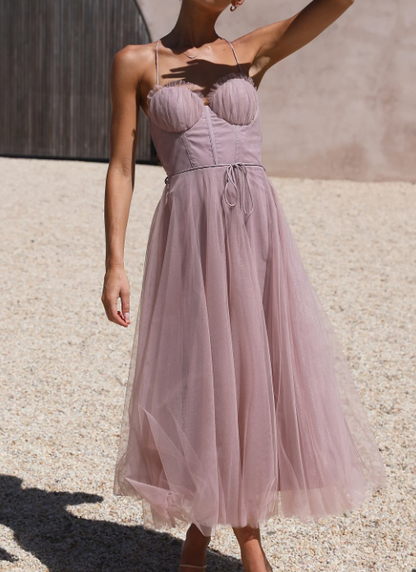 Damen Sommerkleid Midi Leicht Modern