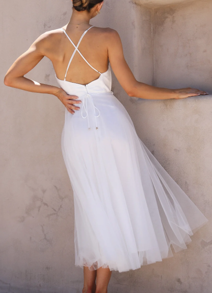 Damen Sommerkleid Midi Leicht Modern