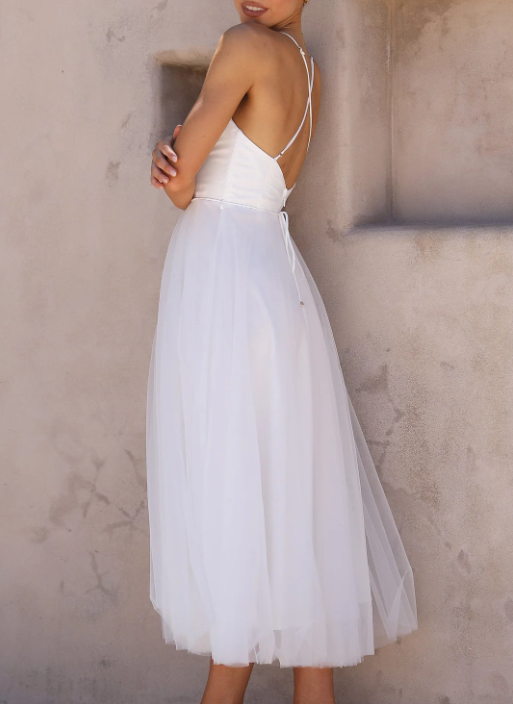 Damen Sommerkleid Midi Leicht Modern