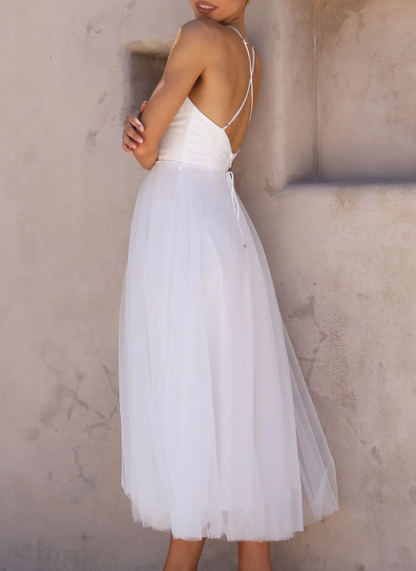 Damen Sommerkleid Midi Leicht Modern