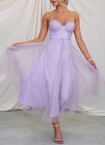 Damen Leichtes Sommerkleid Midi