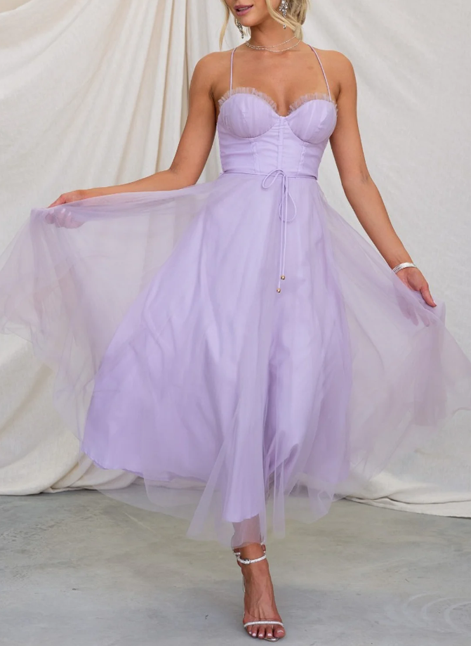 Damen Sommerkleid Midi Leicht Modern
