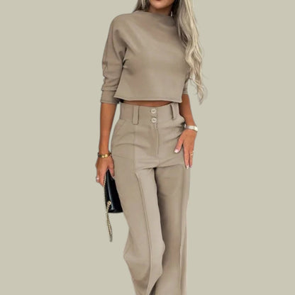 Damen Zweiteiler Stilvoll Elegantes Outfit