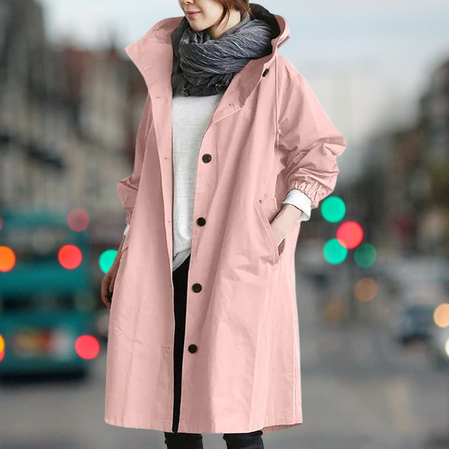 Damen Trenchcoat Wasserdicht Warm