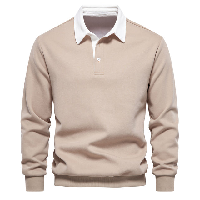 Herren Langarm-Polohemd Klassisch Modern