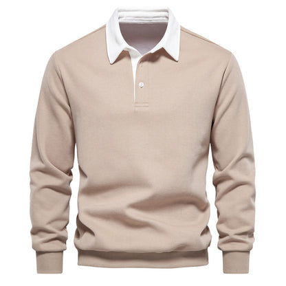 Herren Langarm-Polohemd Klassisch Modern