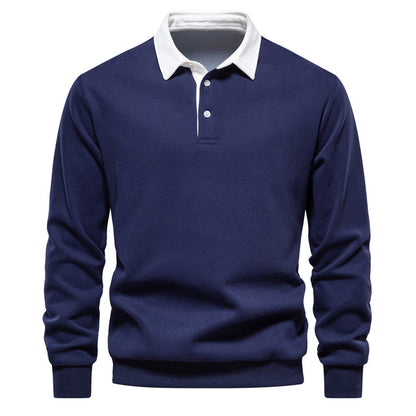 Herren Langarm-Polohemd Klassisch Modern