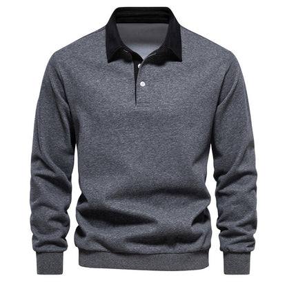 Herren Langarm-Polohemd Klassisch Modern