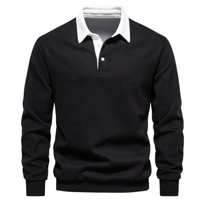 Herren Langarm-Polohemd Klassisch Modern