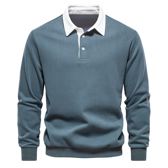 Herren Langarm-Polohemd Klassisch Modern