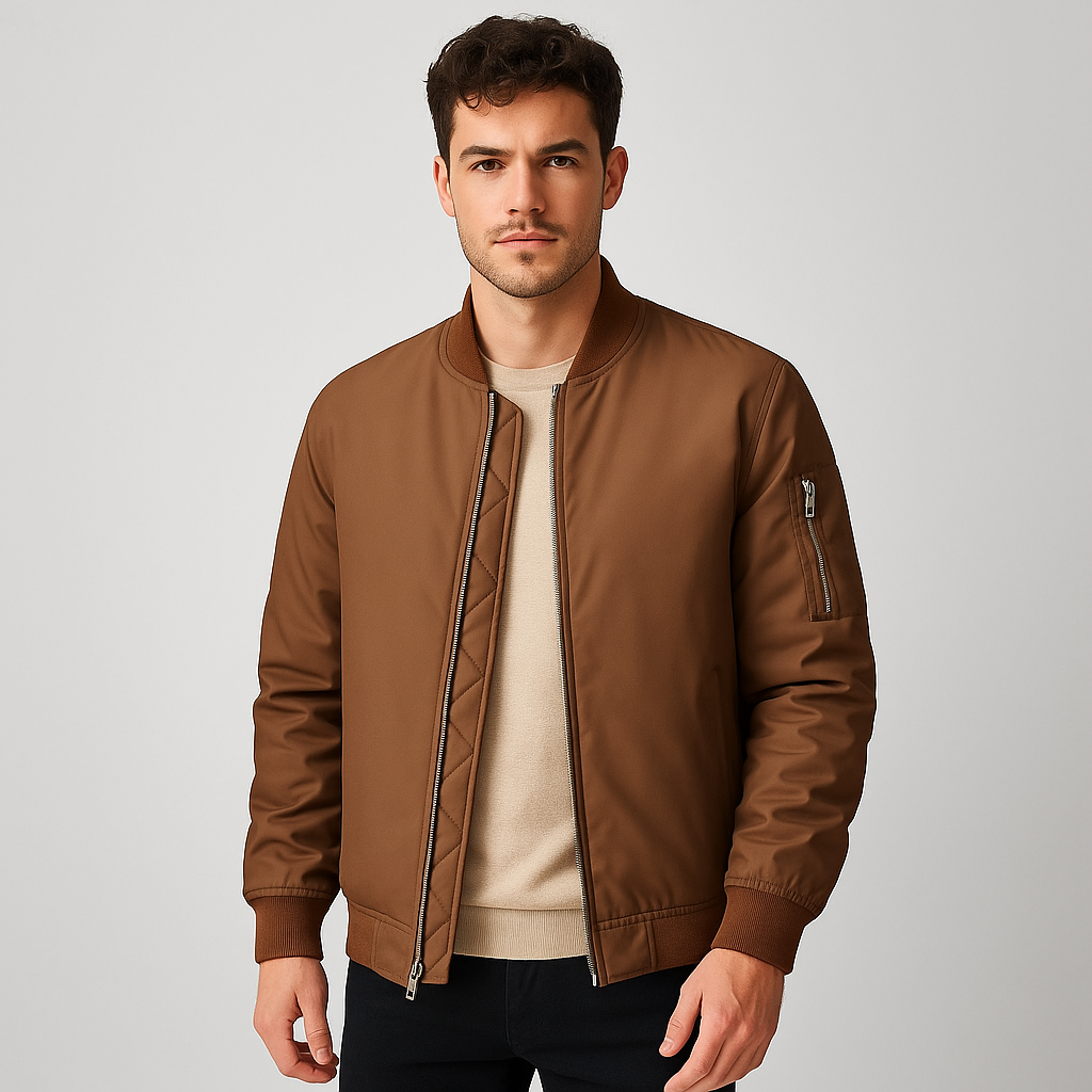Herren Bomberjacke Gago Modern Sportlich Schwarz - Norvielle