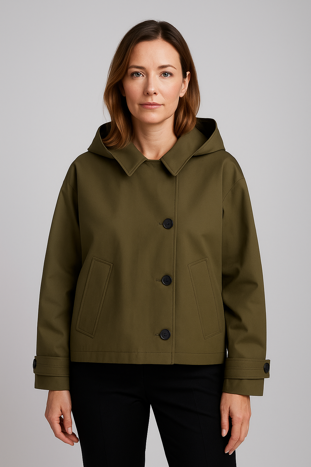 Damen Regenjacke Leicht Wasserfest Schwarz - Norvielle