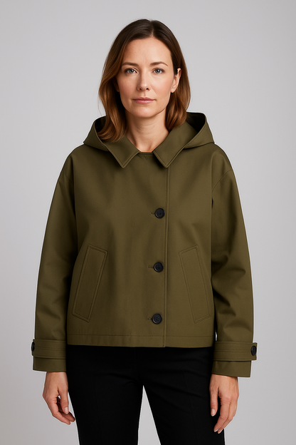 Damen Regenjacke Leicht Wasserfest Schwarz - Norvielle