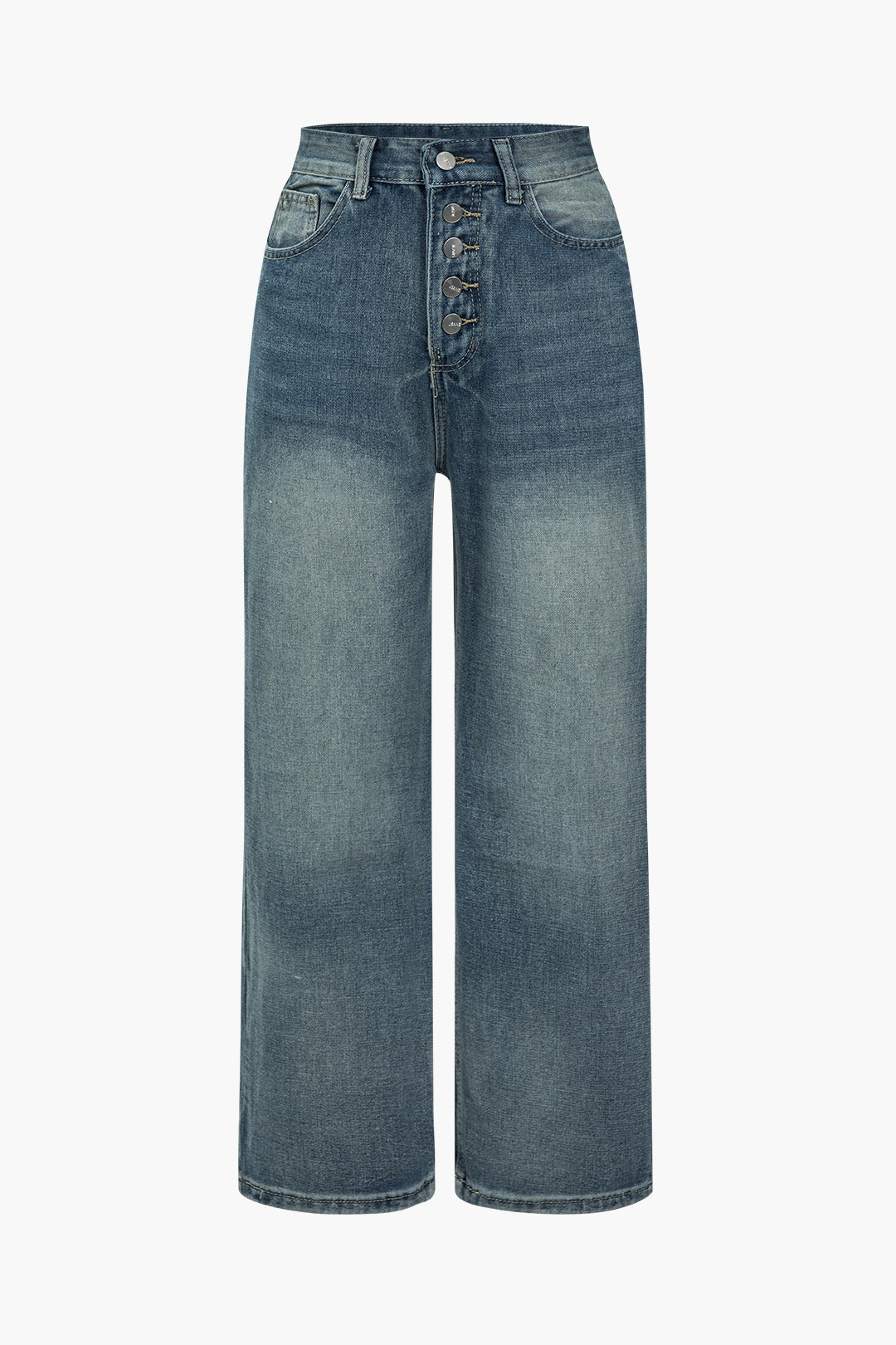 Damen Retro Jeans Vintage Knopffly Stil - Norvielle