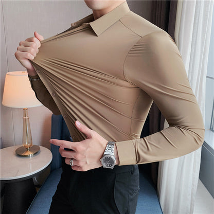Herren Business Hemd Slim Fit Langarm Stretch