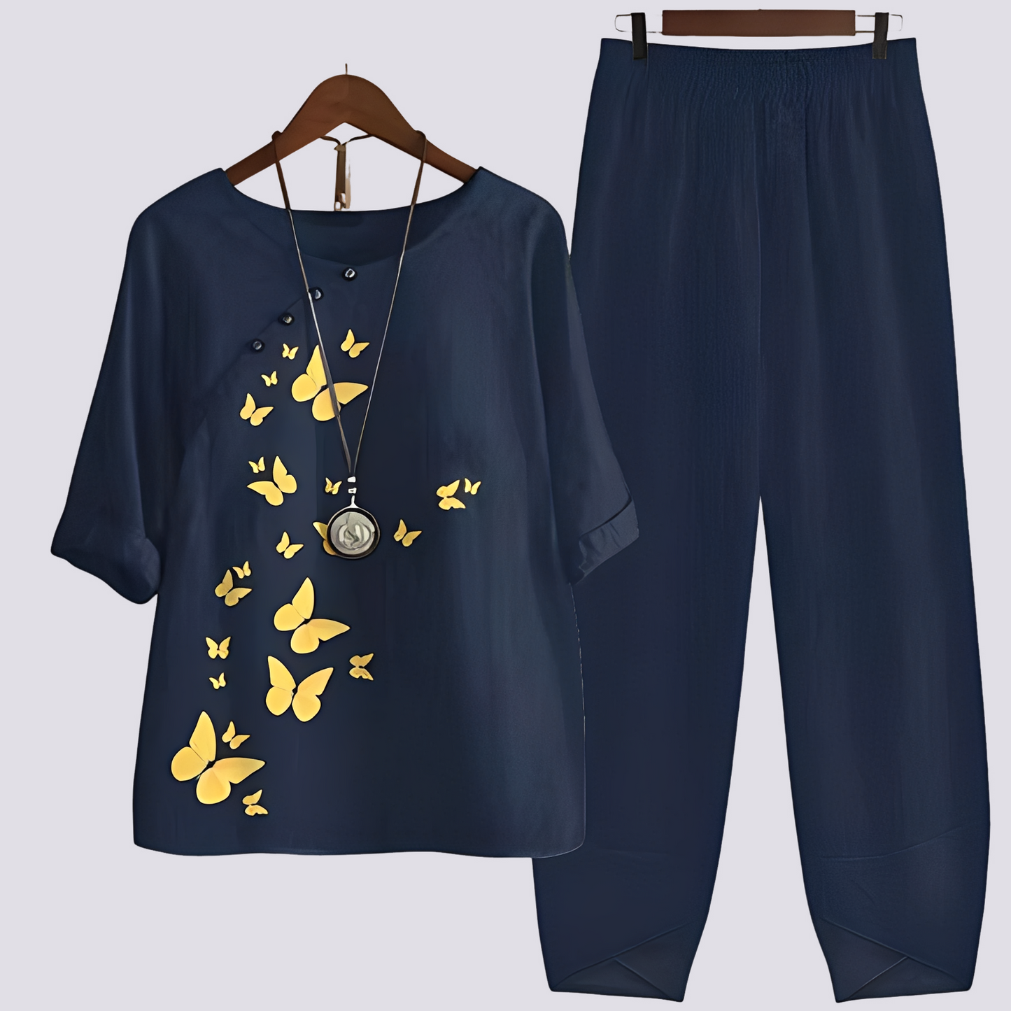Damen Set Bluse und Rock Bequem Baumwolle