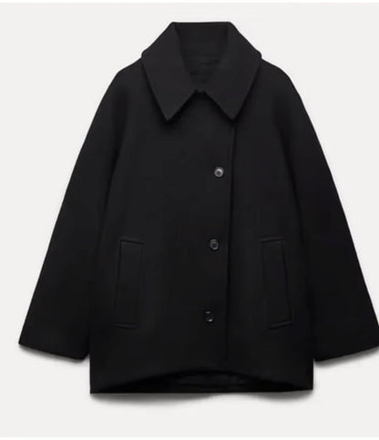 Damen Wollmantel Oversized Groß Warm