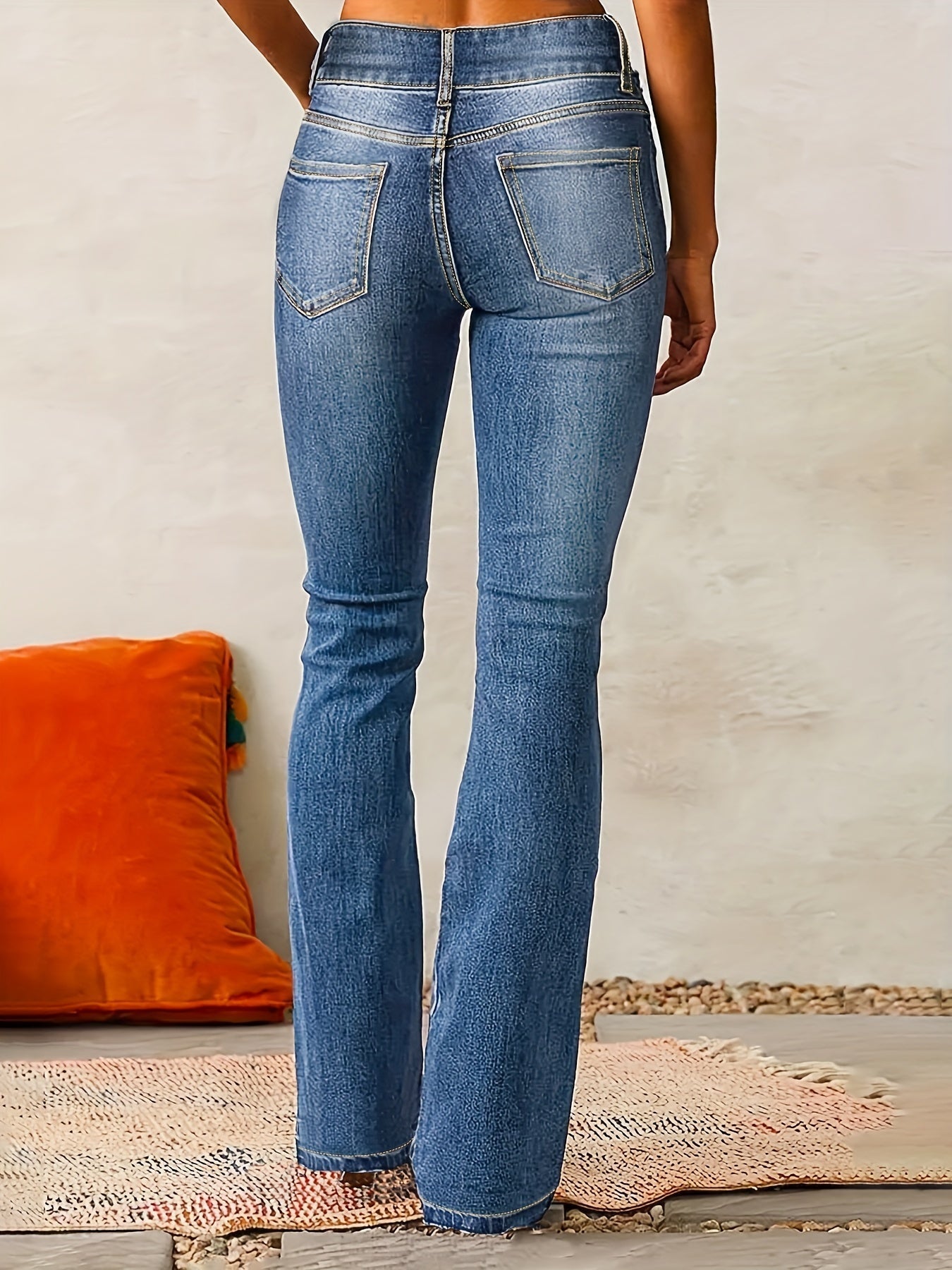 Damen High-Waist Jeans Weite Bein Stilvoll