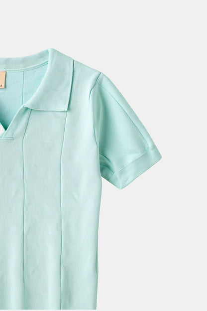 Herren Poloshirt Mintgrün Retro