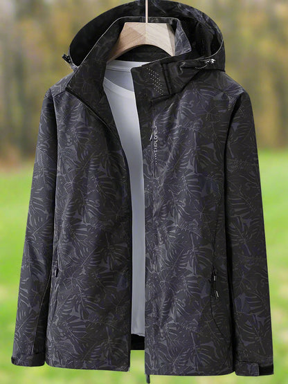 Damen Freizeitjacke Wasserabweisend Blättermuster Sportlich