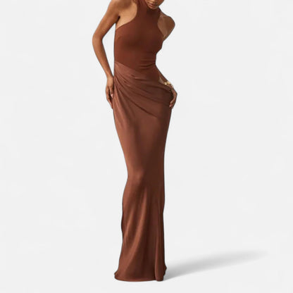 Damen Maxikleid Neckholder Cut-Out-Sommerkleid