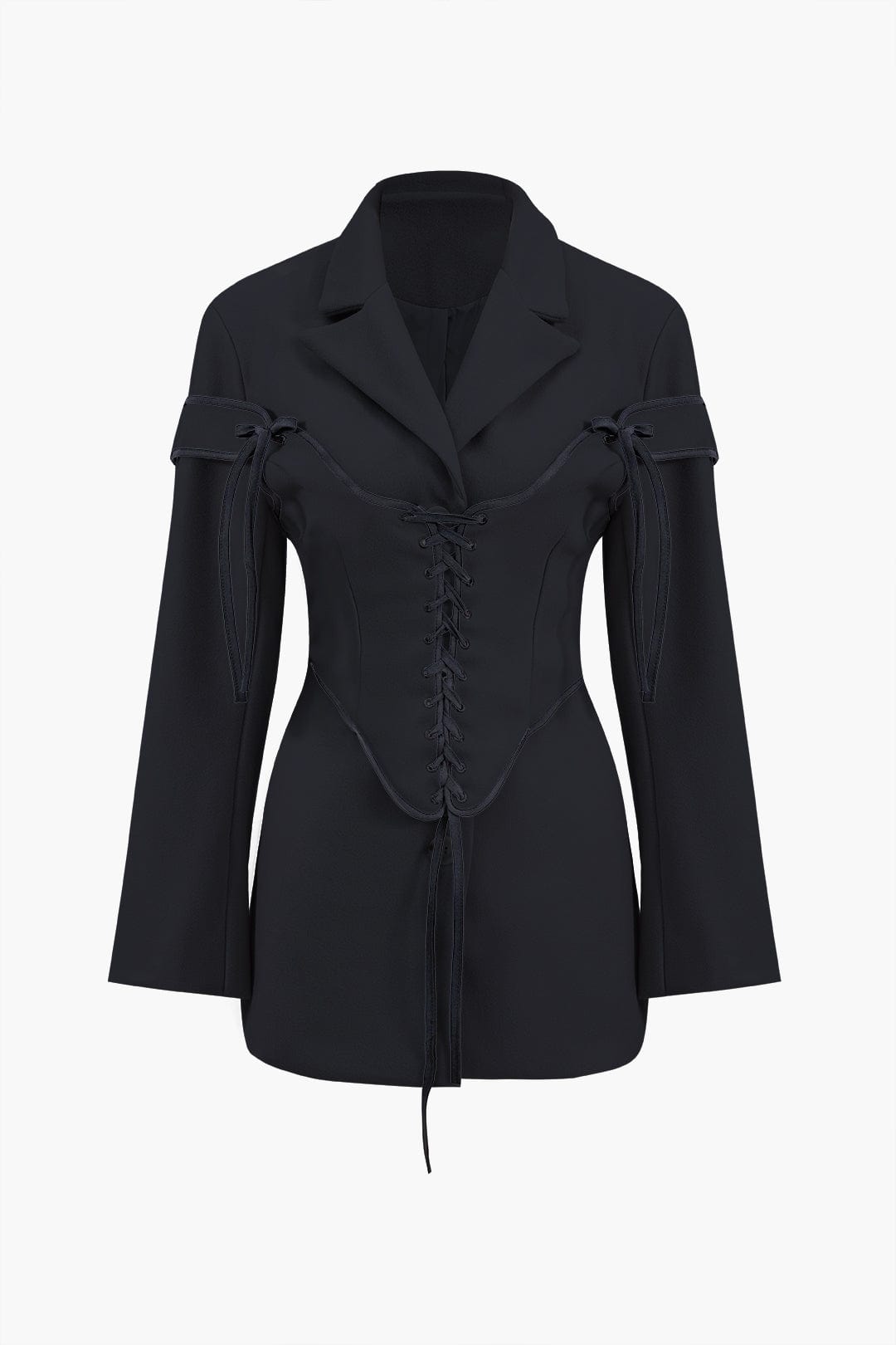 Damen Zweiteiler Set Blazer Korsett mit Schnürung