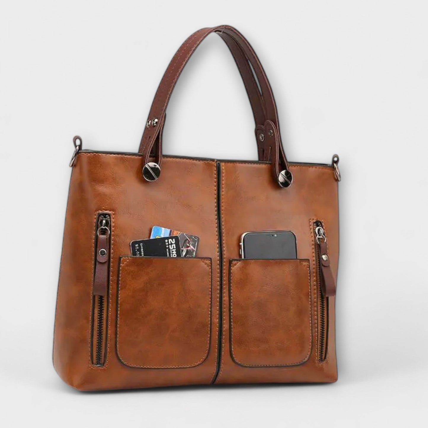 Damen Handtasche Alltag Groß Leder