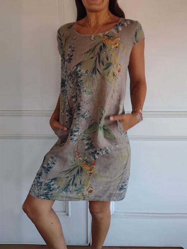 Damen Sommerkleid Leichtes Blumenmuster Kleid