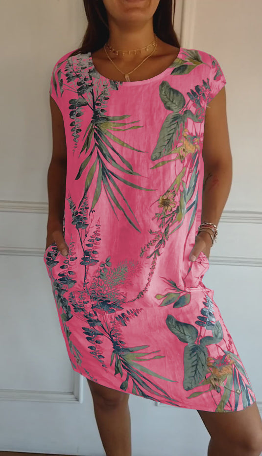 Damen Sommerkleid Leichtes Blumenmuster Kleid