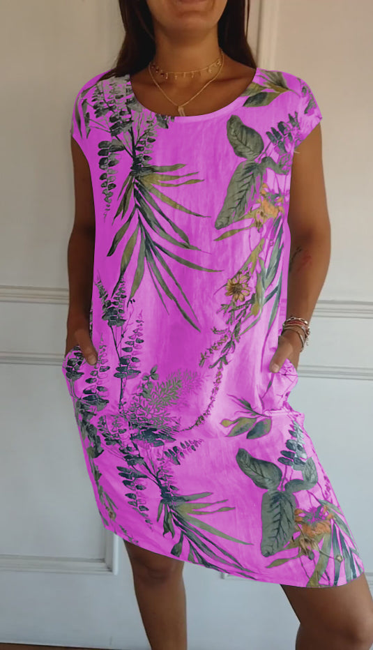 Damen Sommerkleid Leichtes Blumenmuster Kleid