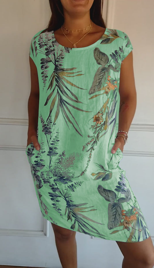 Damen Sommerkleid Leichtes Blumenmuster Kleid
