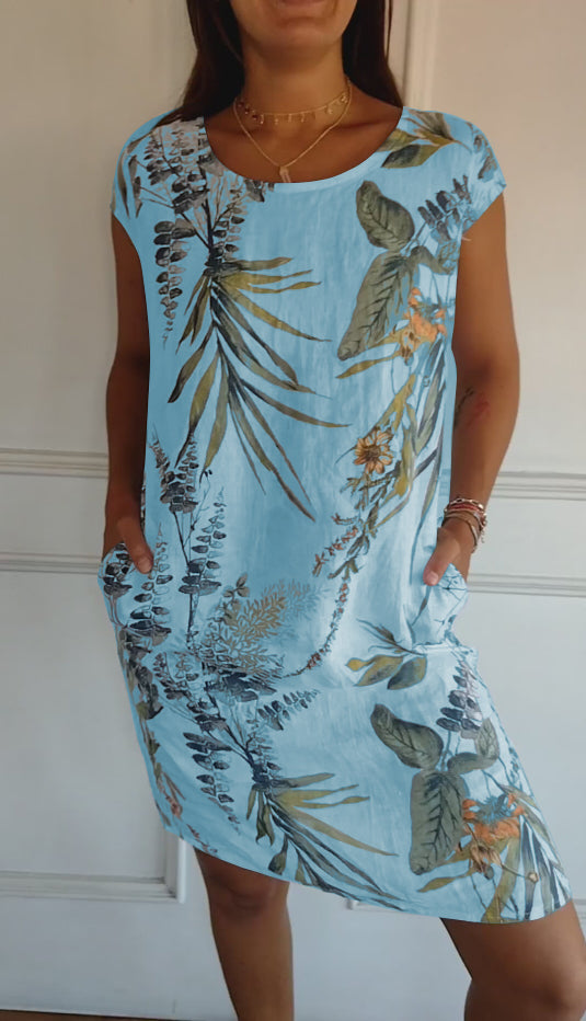 Damen Sommerkleid Leichtes Blumenmuster Kleid