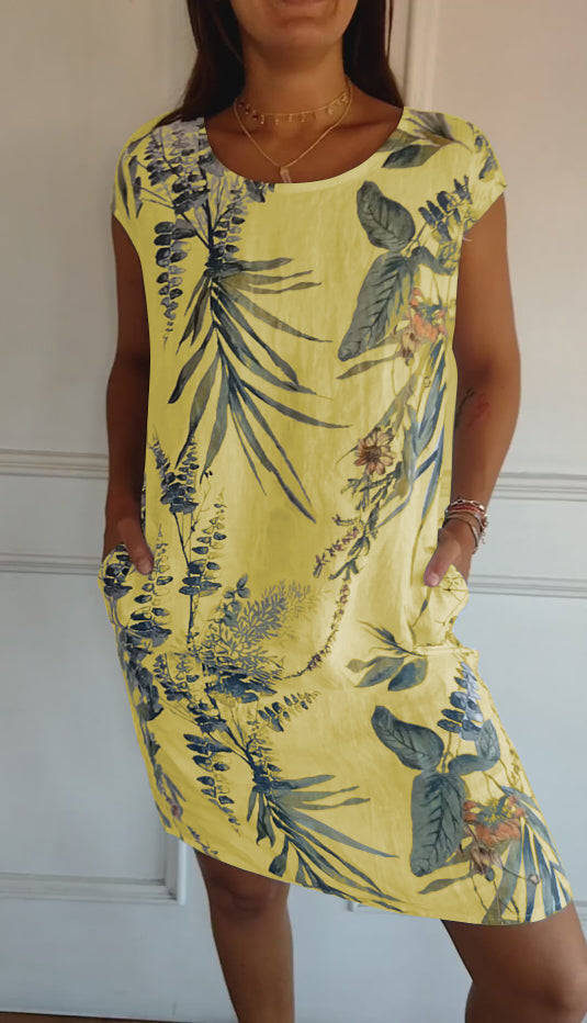 Damen Sommerkleid Leichtes Blumenmuster Kleid