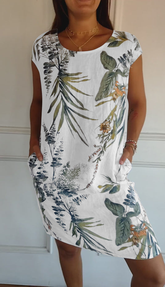 Damen Sommerkleid Leichtes Blumenmuster Kleid - Norvielle