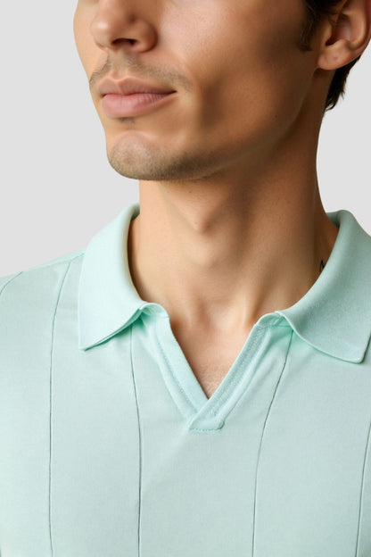 Herren Poloshirt Mintgrün Retro