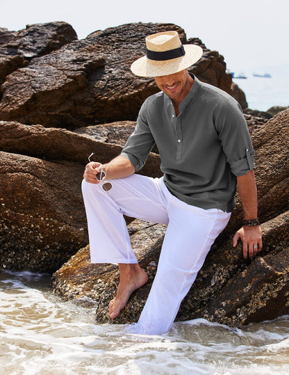 Herren Longsleeve Vielseitig Alltags- und Strandhemd