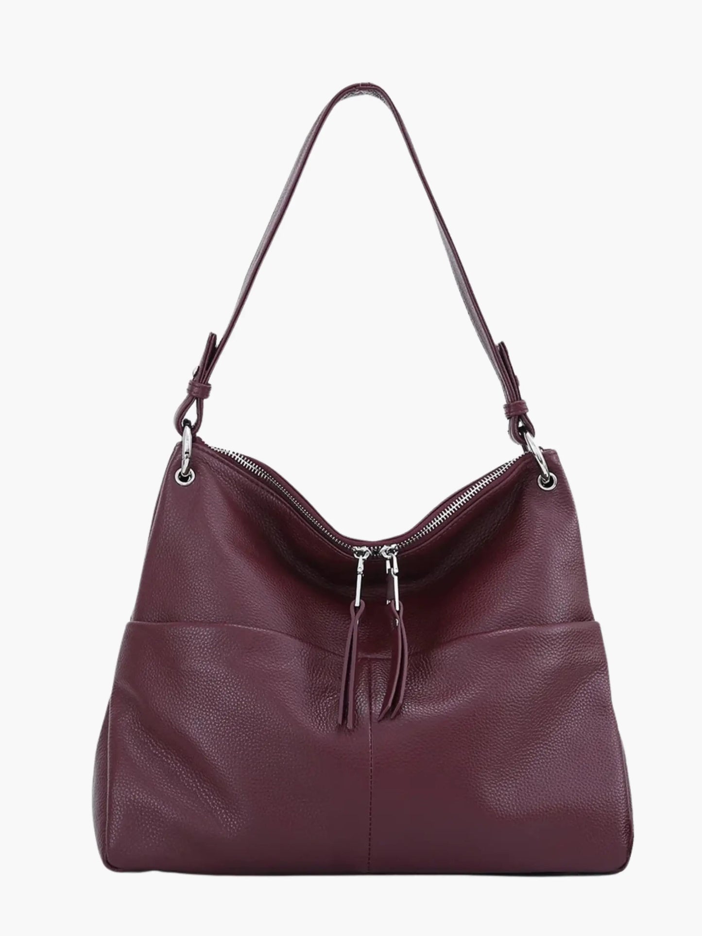 Damen Ledertasche Umhängetasche Weiches Leder Schwarz - Norvielle