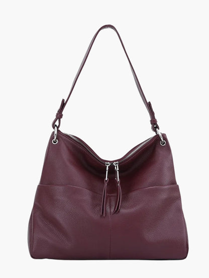 Damen Ledertasche Umhängetasche Weiches Leder Schwarz - Norvielle