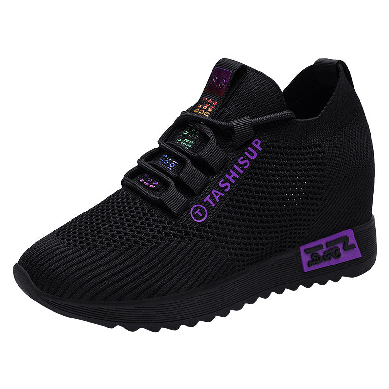 Damen Hochschnitt Sneaker Wedge Atmungsaktives Material