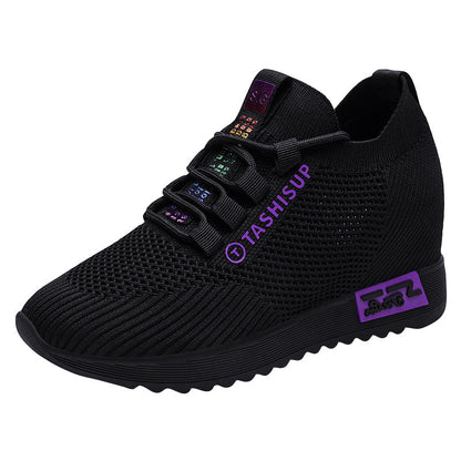 Damen Hochschnitt Sneaker Wedge Atmungsaktives Material
