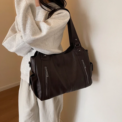 Vegane Damen Schultertasche Crossbody Braun - Norvielle